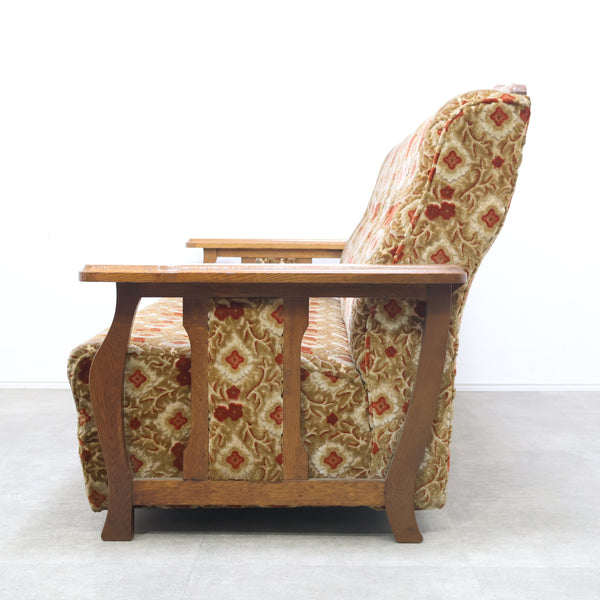 レトロな金華山織の3人掛けソファ