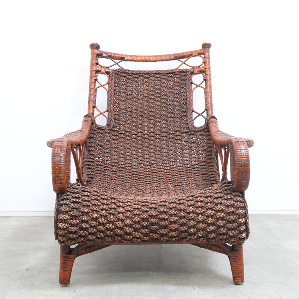 ヴィンテージ のラタンリクライニングチェア