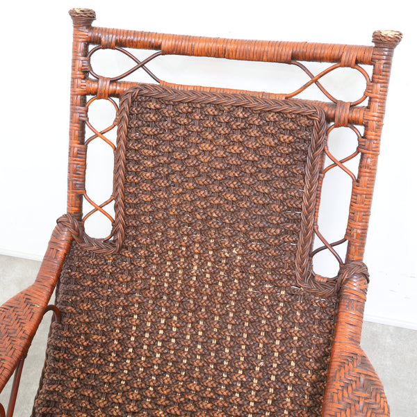 ヴィンテージ のラタンリクライニングチェア