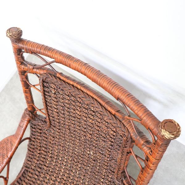 ヴィンテージ のラタンリクライニングチェア