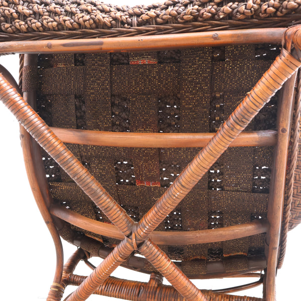 ヴィンテージ のラタンリクライニングチェア