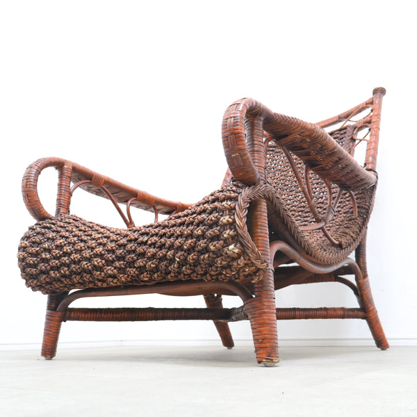 ヴィンテージ のラタンリクライニングチェア