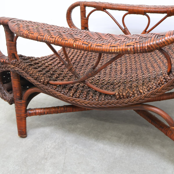 ヴィンテージ のラタンリクライニングチェア