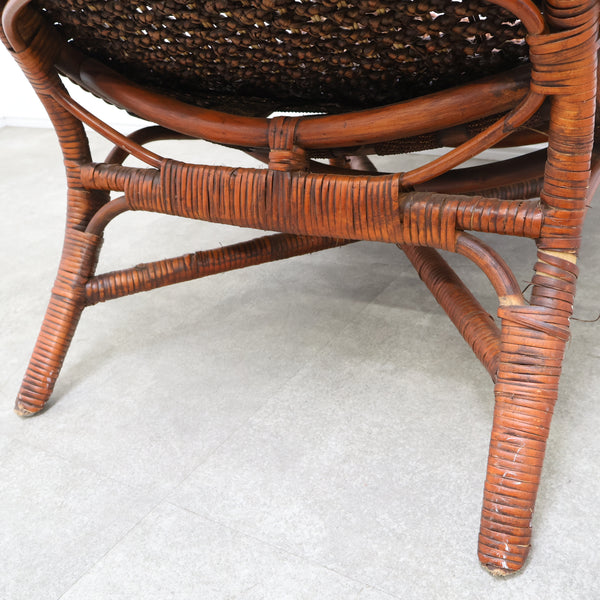 ヴィンテージ のラタンリクライニングチェア