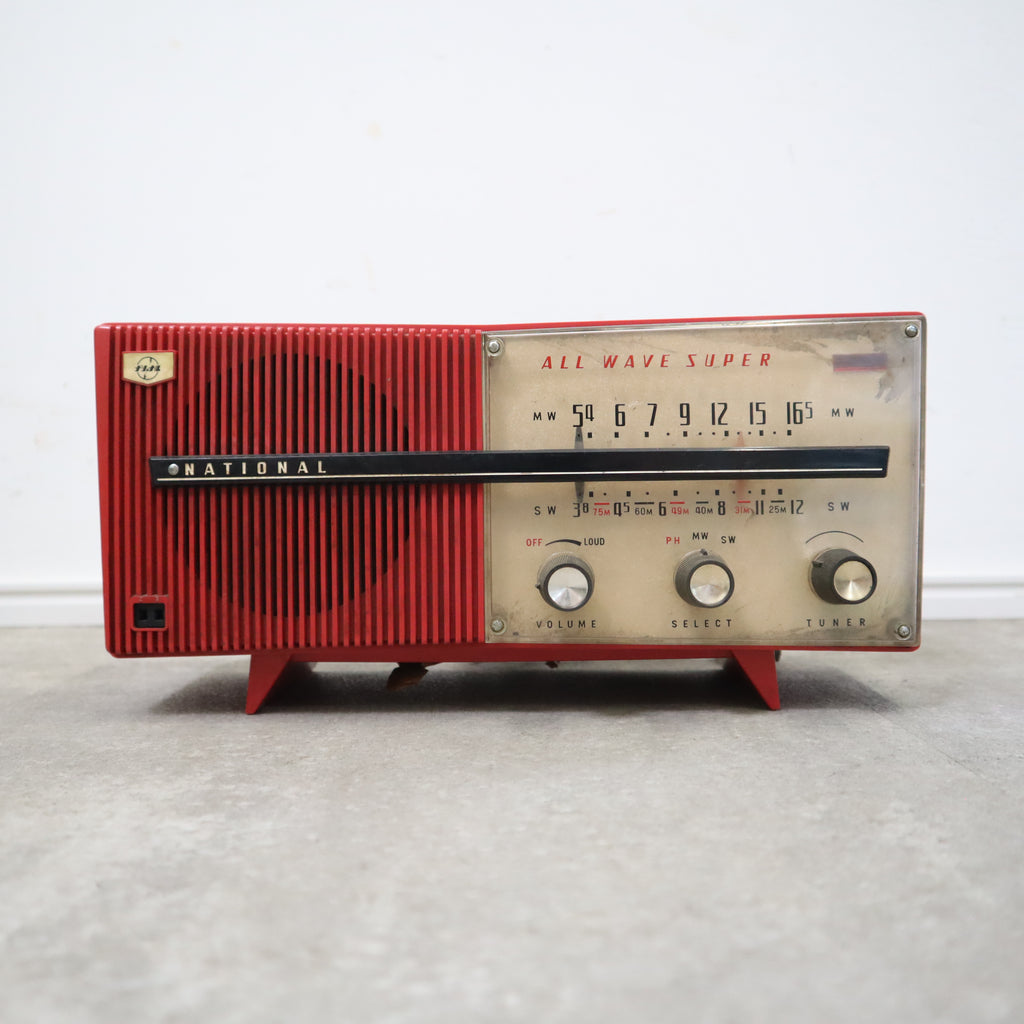 NATIONAL PANASONIC ラジオ 赤色 - ラジオ