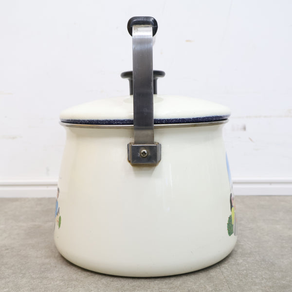 レトロなイラストのホーロー製ケトル