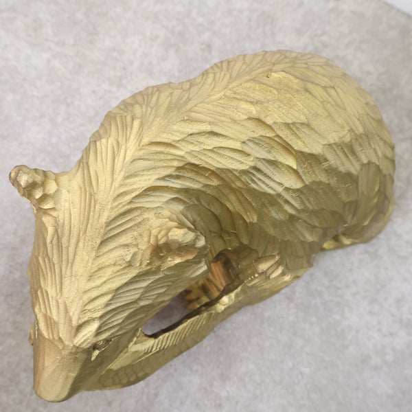 ペイントでリメイク！木彫りの熊（金）
