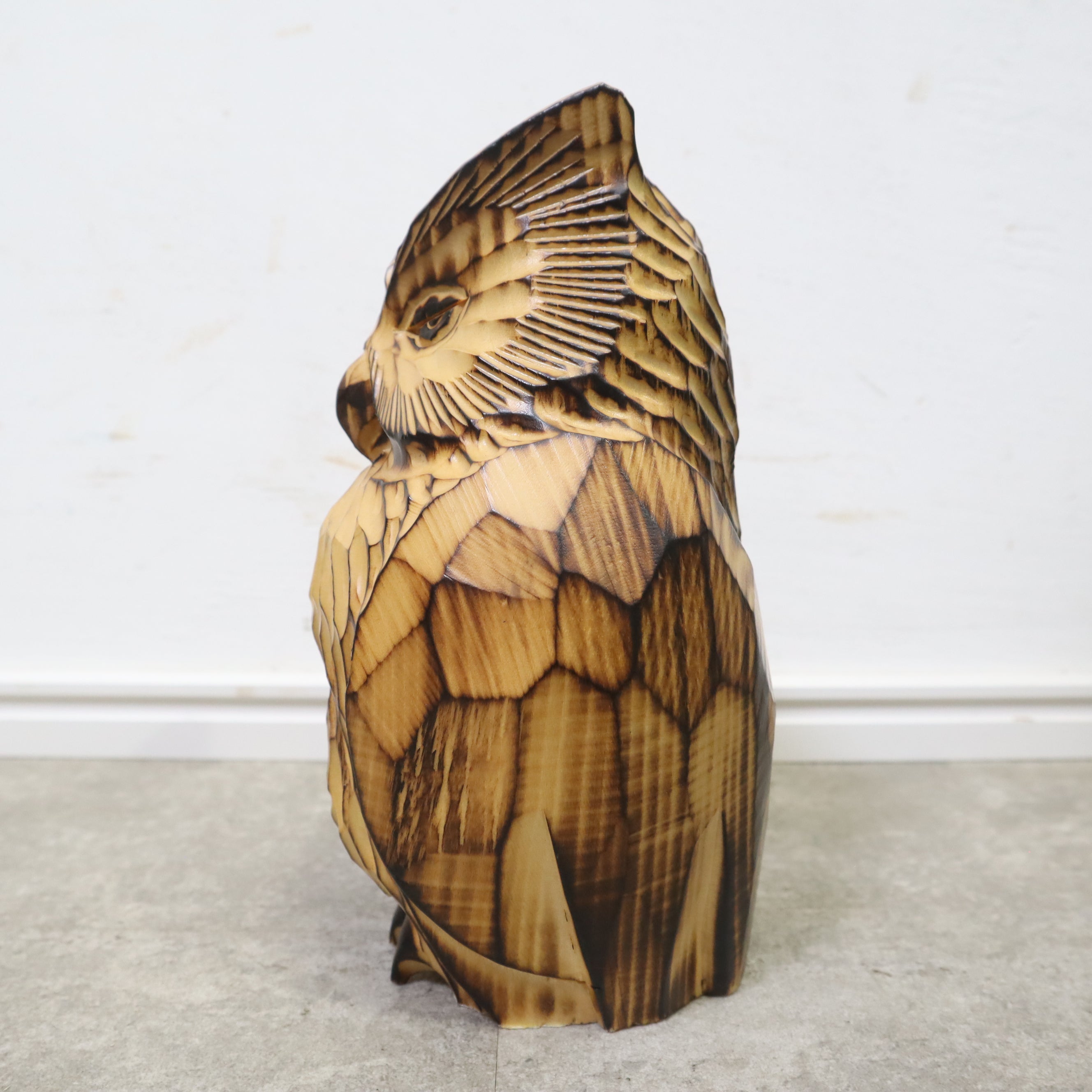 彫刻，ふくろう、木彫り、アンティーク品，置物 楽天市場】木彫りパワーふくろう【L】 H20cm 木彫りふくろう