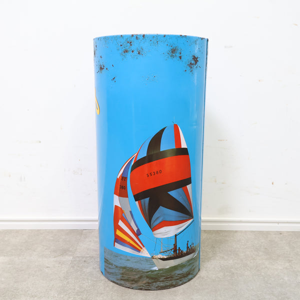 ヨット柄のゴミ箱缶