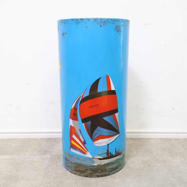 ヨット柄のゴミ箱缶