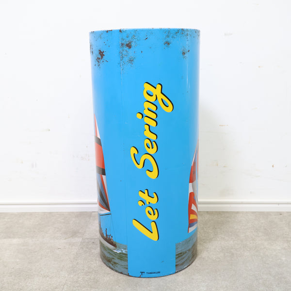 ヨット柄のゴミ箱缶