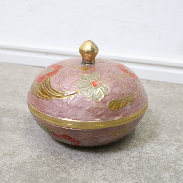 七宝焼の小物入れ（花がら）