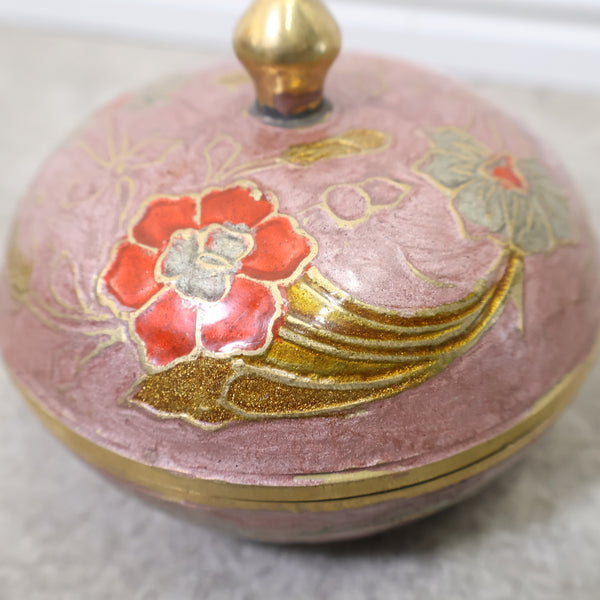 七宝焼の小物入れ（花がら）