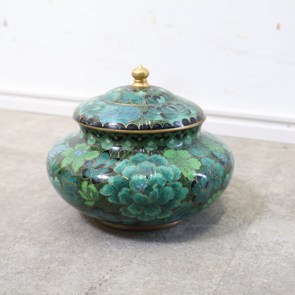 七宝焼の小物入れ（緑）