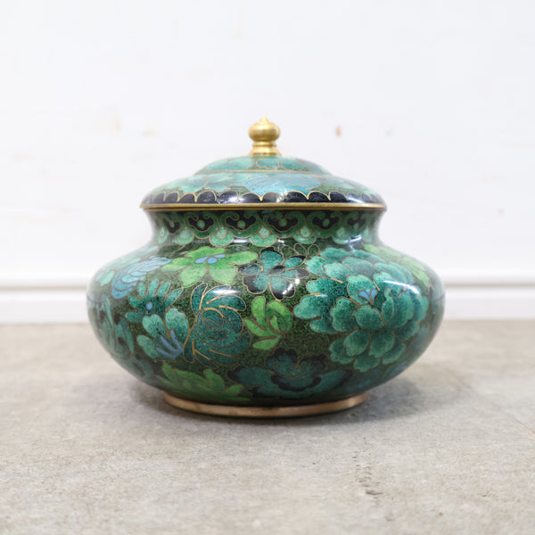 七宝焼の小物入れ（緑）