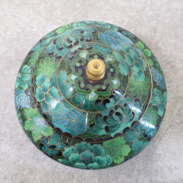 七宝焼の小物入れ（緑）