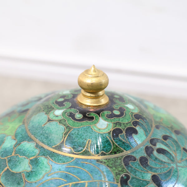 七宝焼の小物入れ（緑）