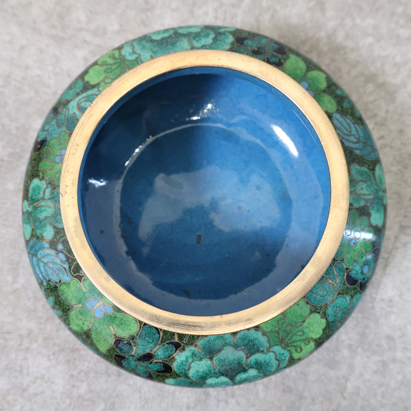 七宝焼の小物入れ（緑）