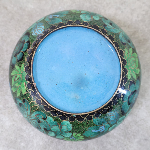 七宝焼の小物入れ（緑）