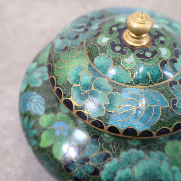 七宝焼の小物入れ（緑）