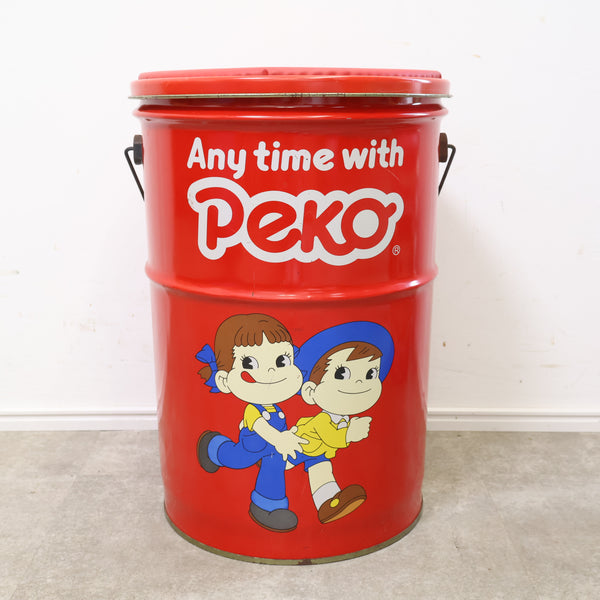 当時物！ぺこちゃんの缶スツール・小物入れ