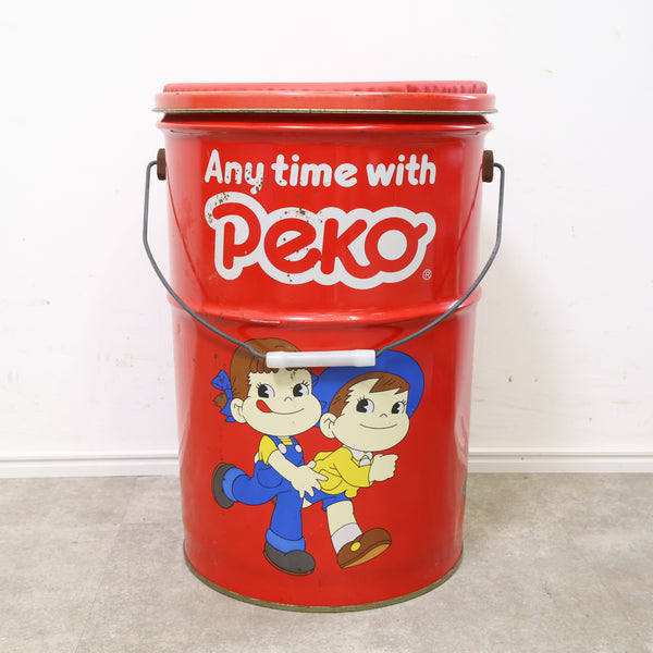 当時物！ぺこちゃんの缶スツール・小物入れ