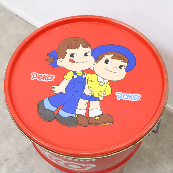 当時物！ぺこちゃんの缶スツール・小物入れ