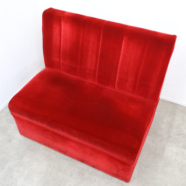 レトロなボックスソファ 2人掛け（ラウンジ・純喫茶）No.14