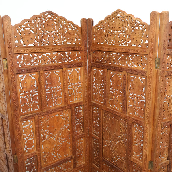 シーシャムウッド製の透かし彫りパーテーション