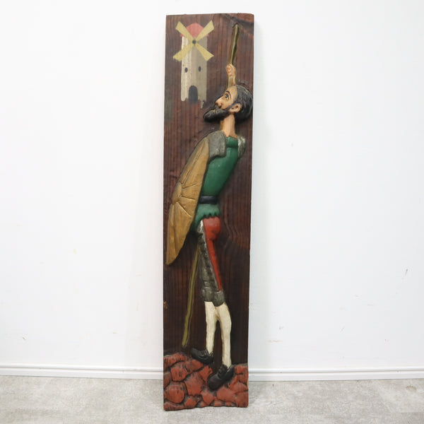 ドン・キホーテモチーフの木彫りの壁掛けオブジェ スペイン製