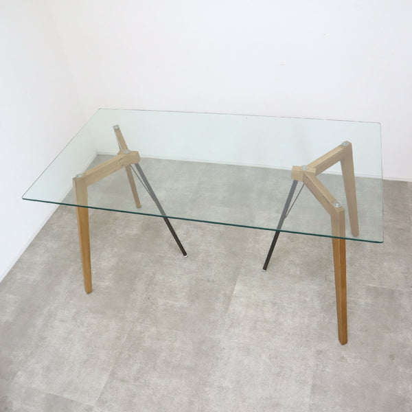 【店舗受取限定】a.depeche/アデペシュ G-knot glass table 1500 ジーノットグラステーブル