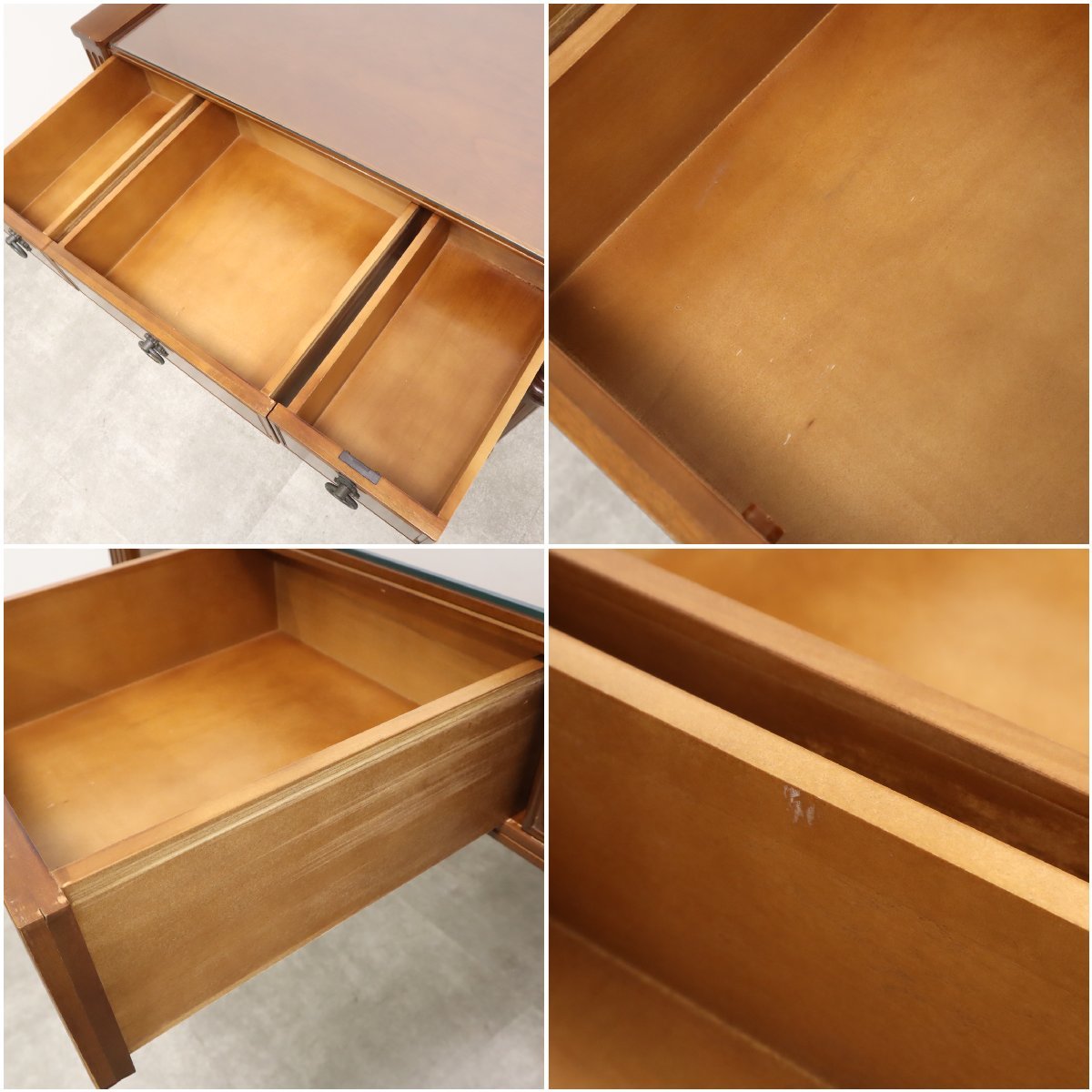 店舗受取限定】徳田家具 アンティーク調三ツ引デスク – バナル