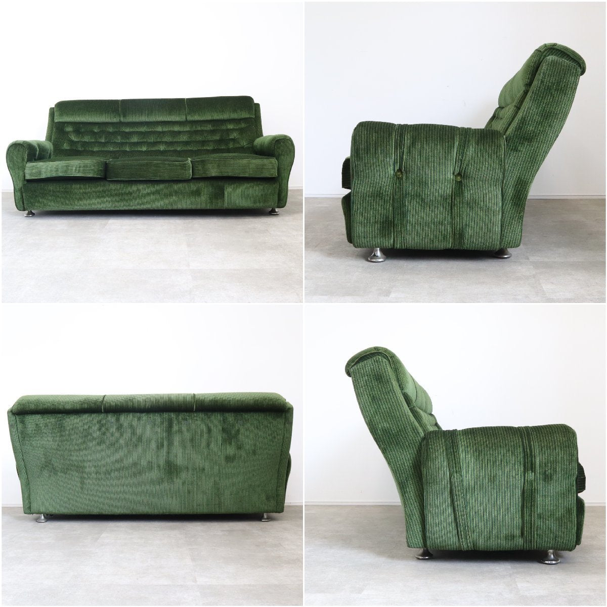 ミッドセンチュリー 緑色ファブリックソファ ミッドセンチュリーなグリーンのレトロソファ – バナルオンライン