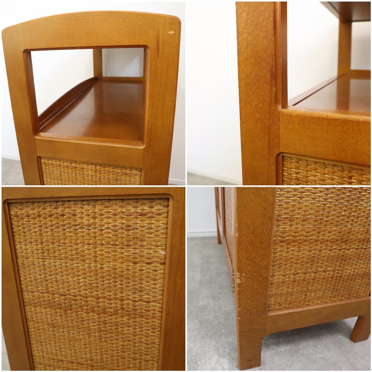 カリモク家具/ラタン(籐)を使用した電話台 – バナルオンラインショップ