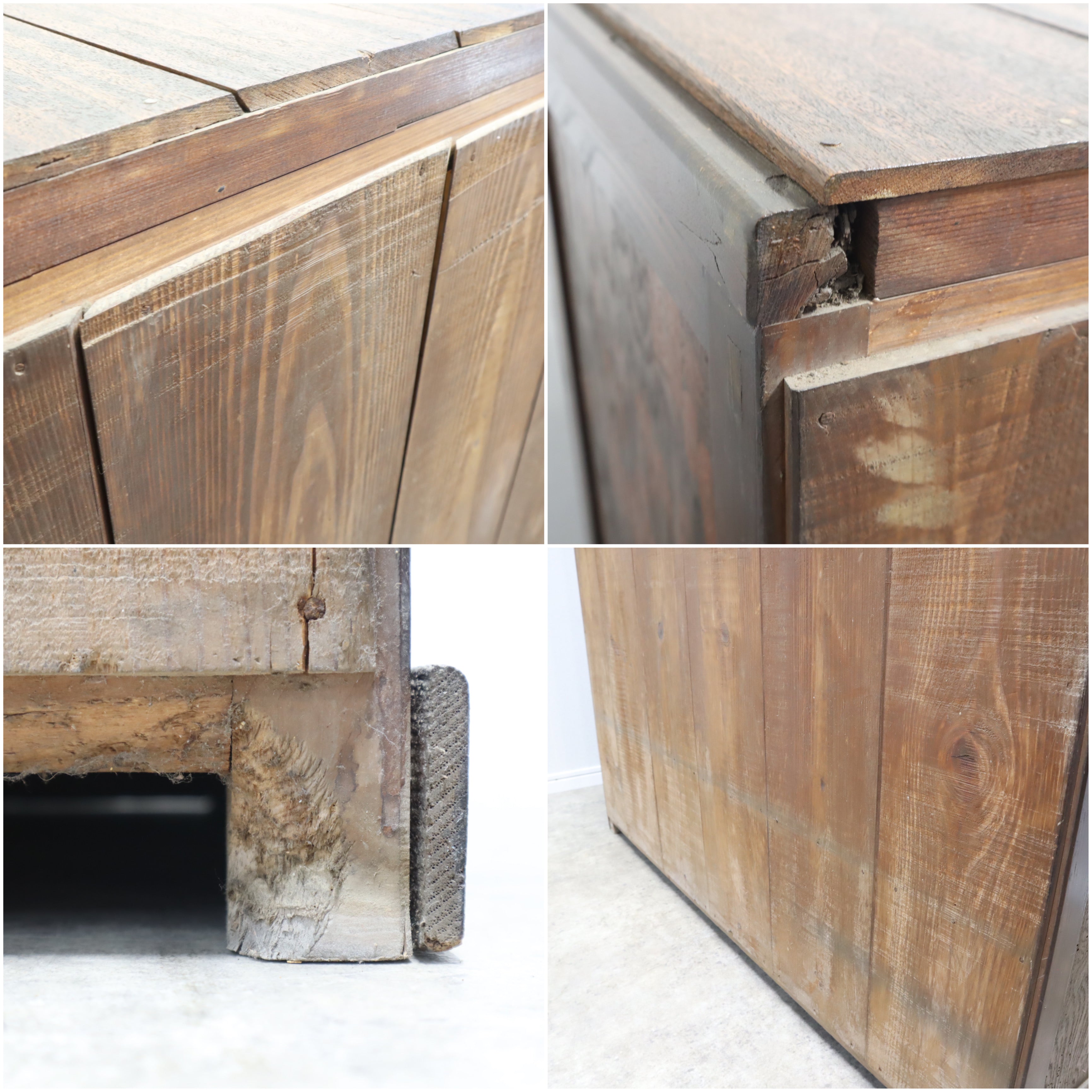 木製下駄箱 古家具 昭和レトロ 大正ロマン 収納 ダイヤガラス 和モダン