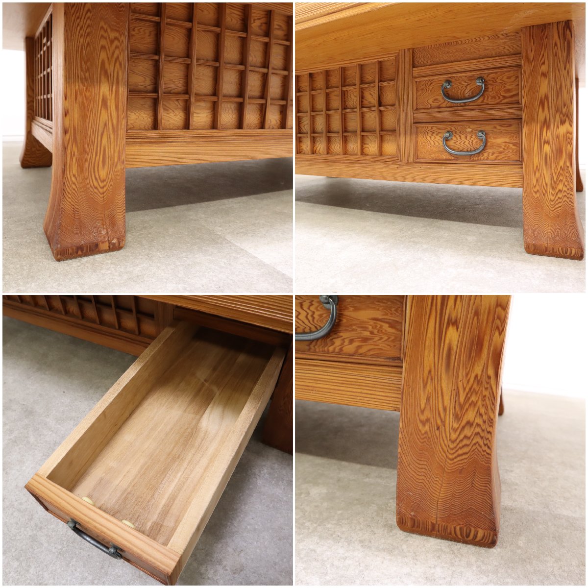 屋久杉　囲炉裏　テーブル　引き出し付 屋久杉囲炉裏テーブル