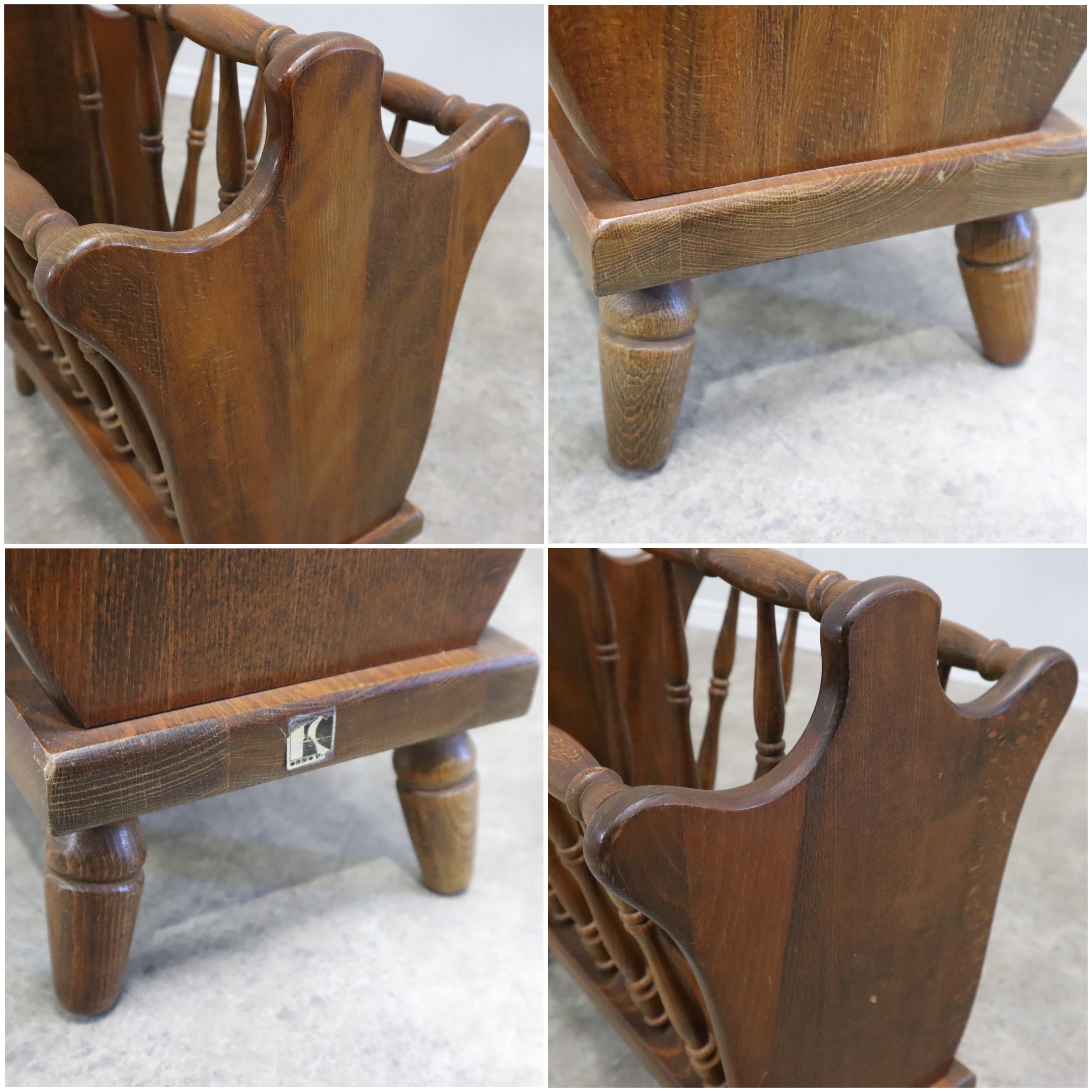 木製マガジンラック 伝統的デザイン キツツキマーク 昭和レトロ ヴィンテージ 木製マガジンラック 伝統的デザイン キツツキマーク 昭和レトロ