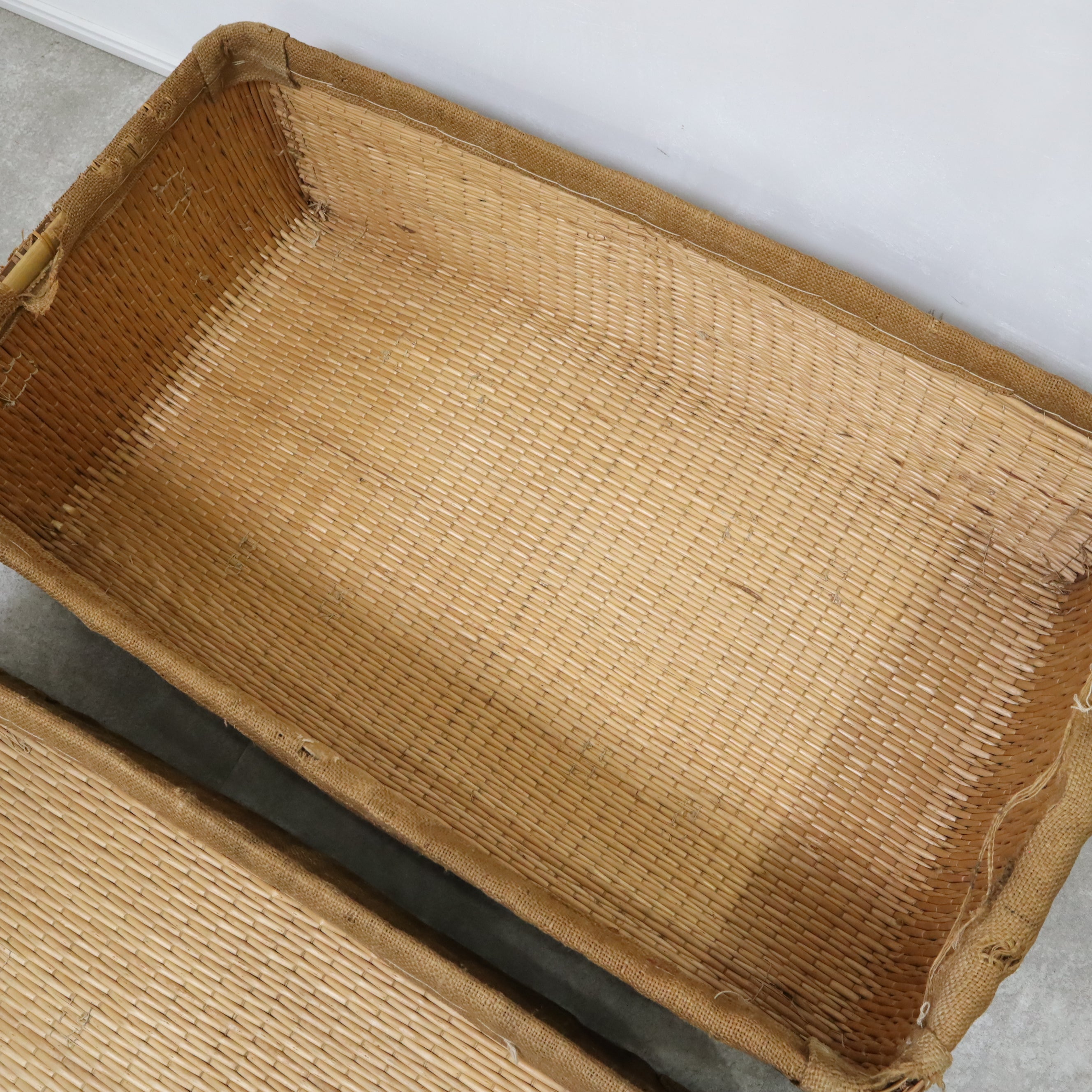 柳行李 こうり 行李 ビンテージ衣装入　エコメルカリ便承認お願い致します レトロ 柳行李やなぎこおり ビンテージ インテリア収納☆横約72