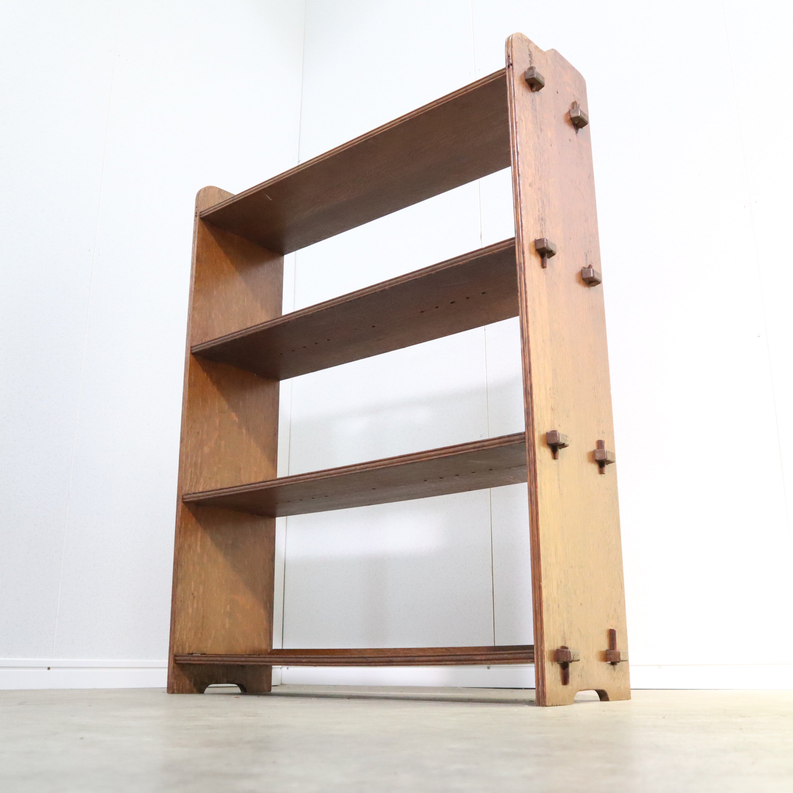 アンティーク 木製 本棚 ブックシェルフ 飾り棚 陳列棚 ナラ材