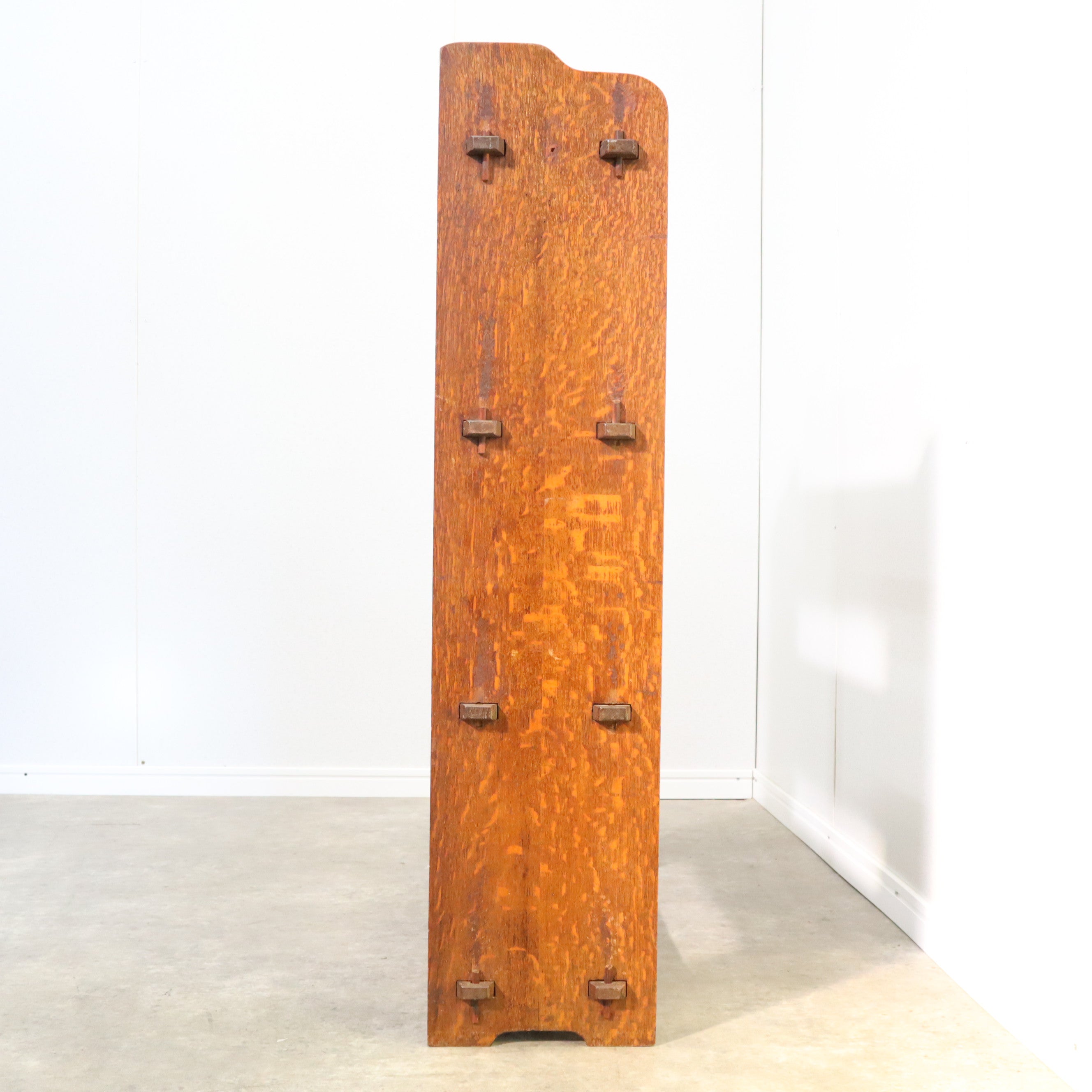 アンティーク 木製 本棚 ブックシェルフ 飾り棚 陳列棚 ナラ材 古家具