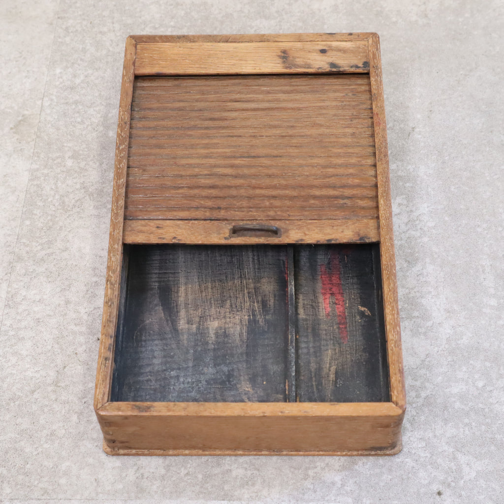 蛇腹筆箱 古道具 木製 アンティーク 文箱 硯箱 - 雑貨