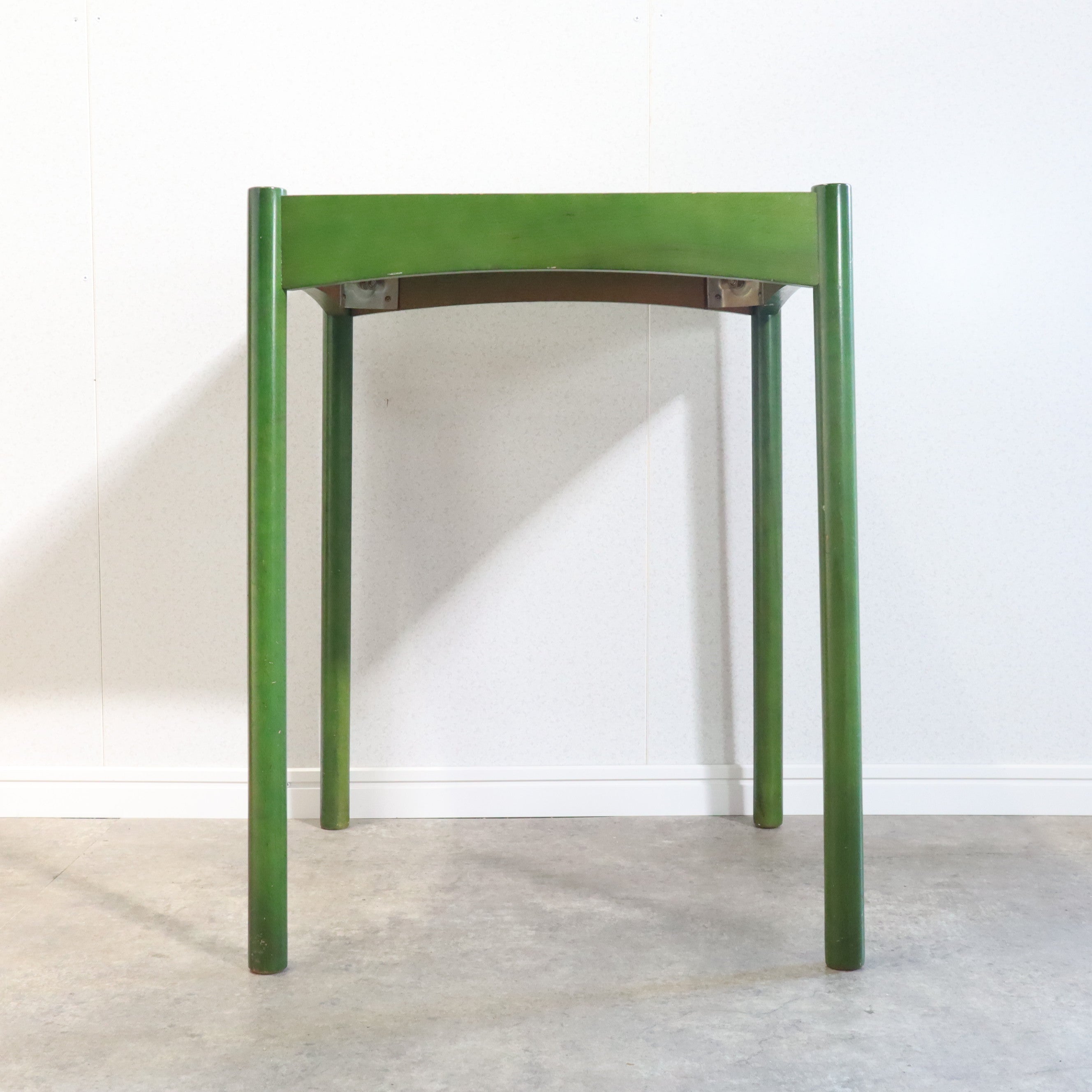 【レア品】ダークグリーン サイドテーブル レトロ　昭和 サイドテーブル 昭和レトロ グリーン カフェテーブル 店舗什器