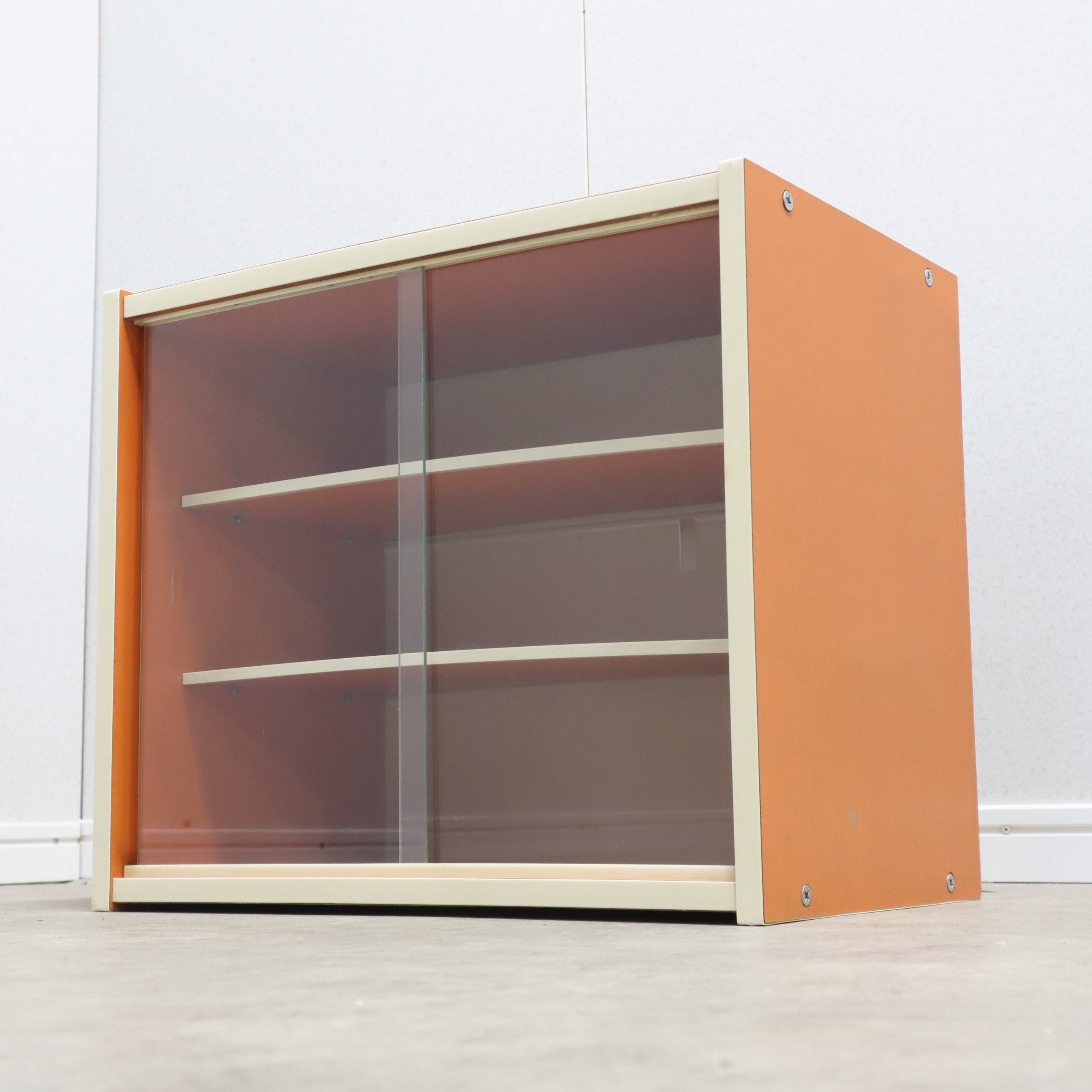 80’s 90’s レトロ 収納 カラーボックス 昭和レトロポップ グリーンの扉付きカラーボックス（収納棚