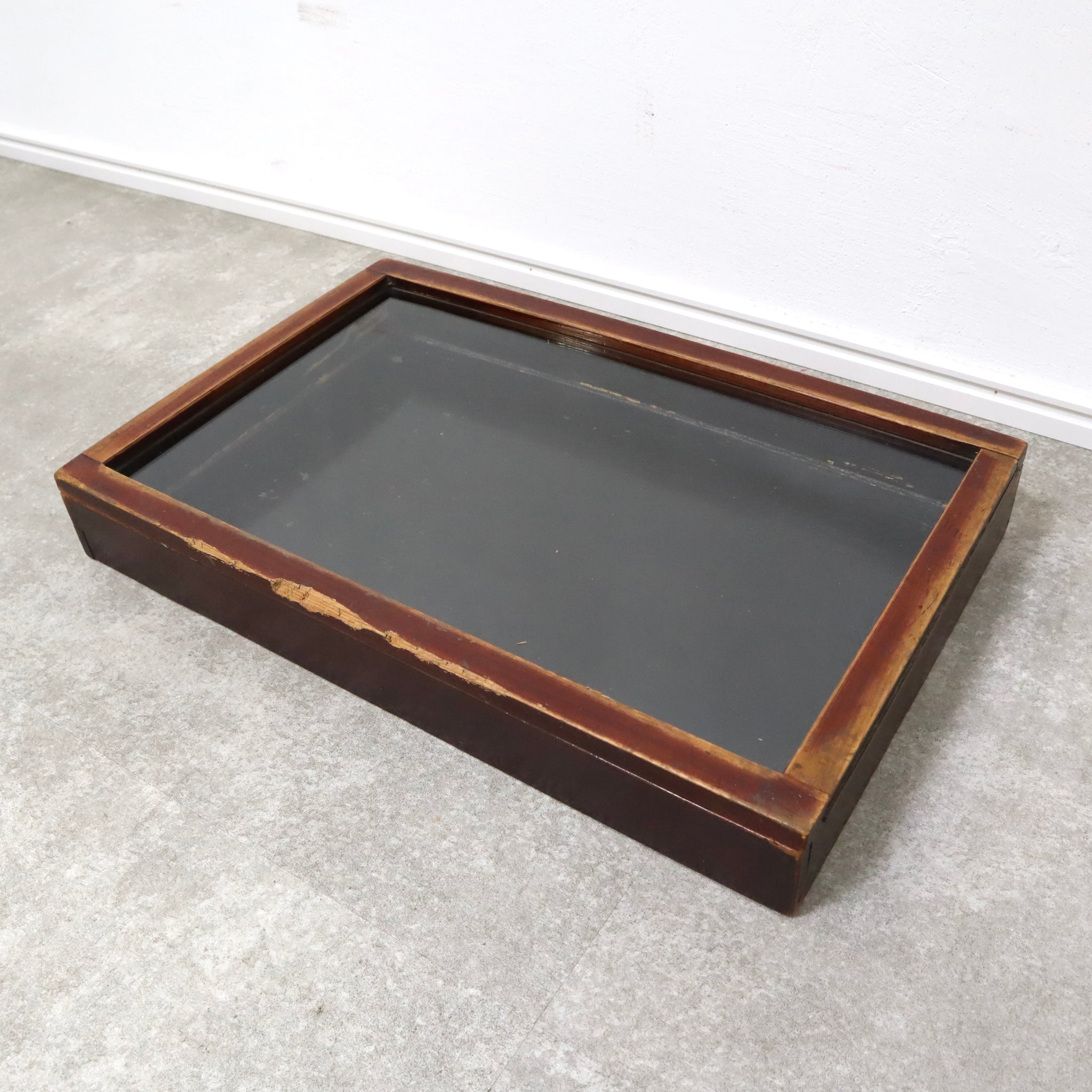 アンティーク 木箱 コレクションボックス ガラスケース ショーケース