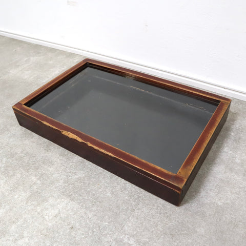 アンティーク 木箱 コレクションボックス ガラスケース ショーケース【EC1110】