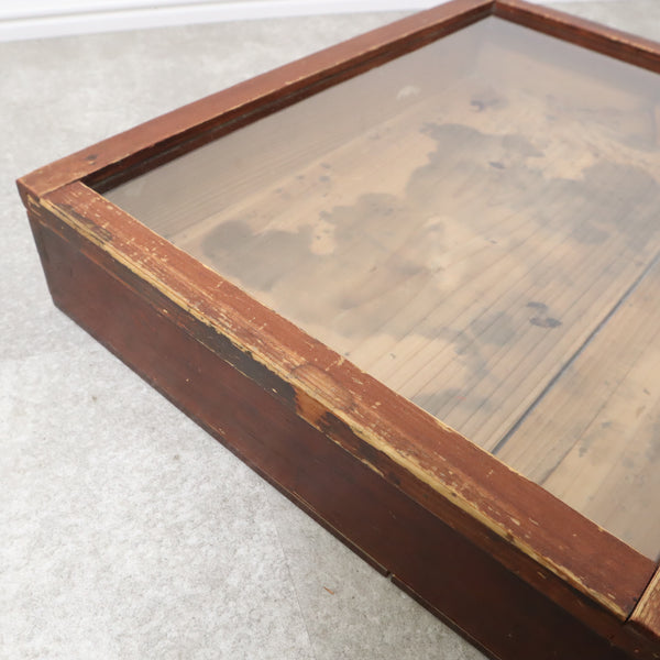 アンティーク 木箱 コレクションボックス ガラスケース ショーケース