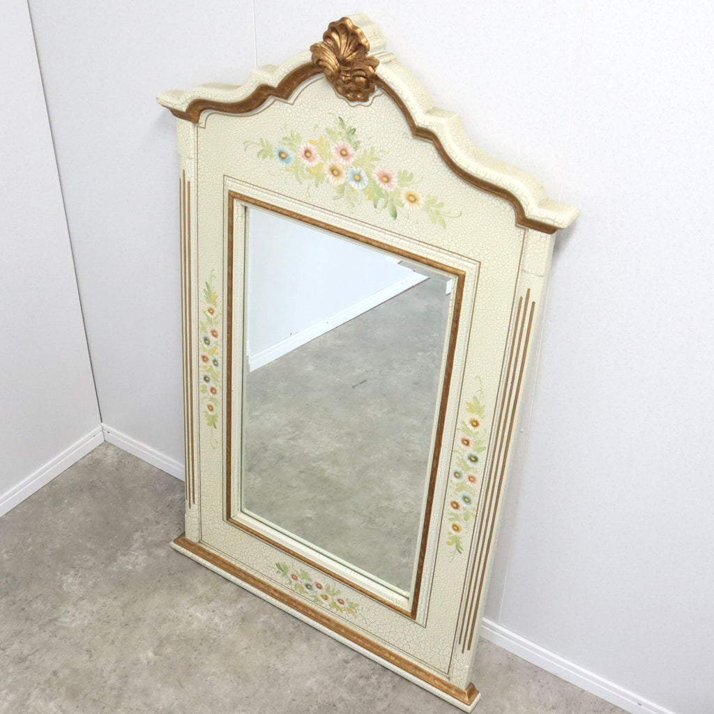 壁掛け鏡 立て掛け 壁面ミラー ウォールミラー ミラー 鏡 花柄