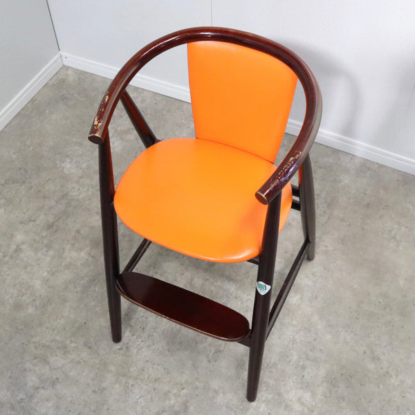 飛騨家具 キツツキ キッズチェア ベビーチェア 子供椅子 イス 木製 オレンジ