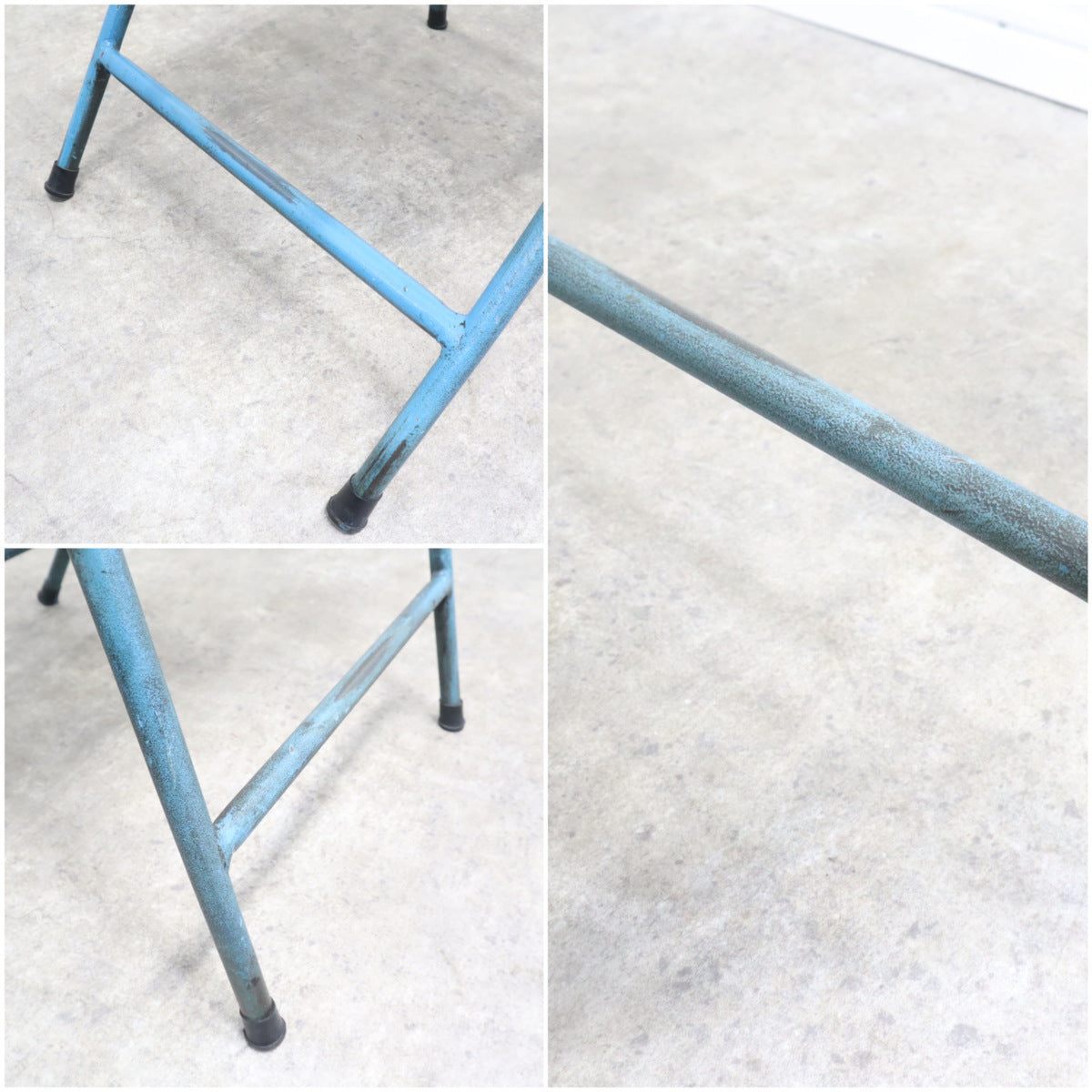 アメリカヴィンテージ パイプ椅子 チェア アイアンチェア ブルー