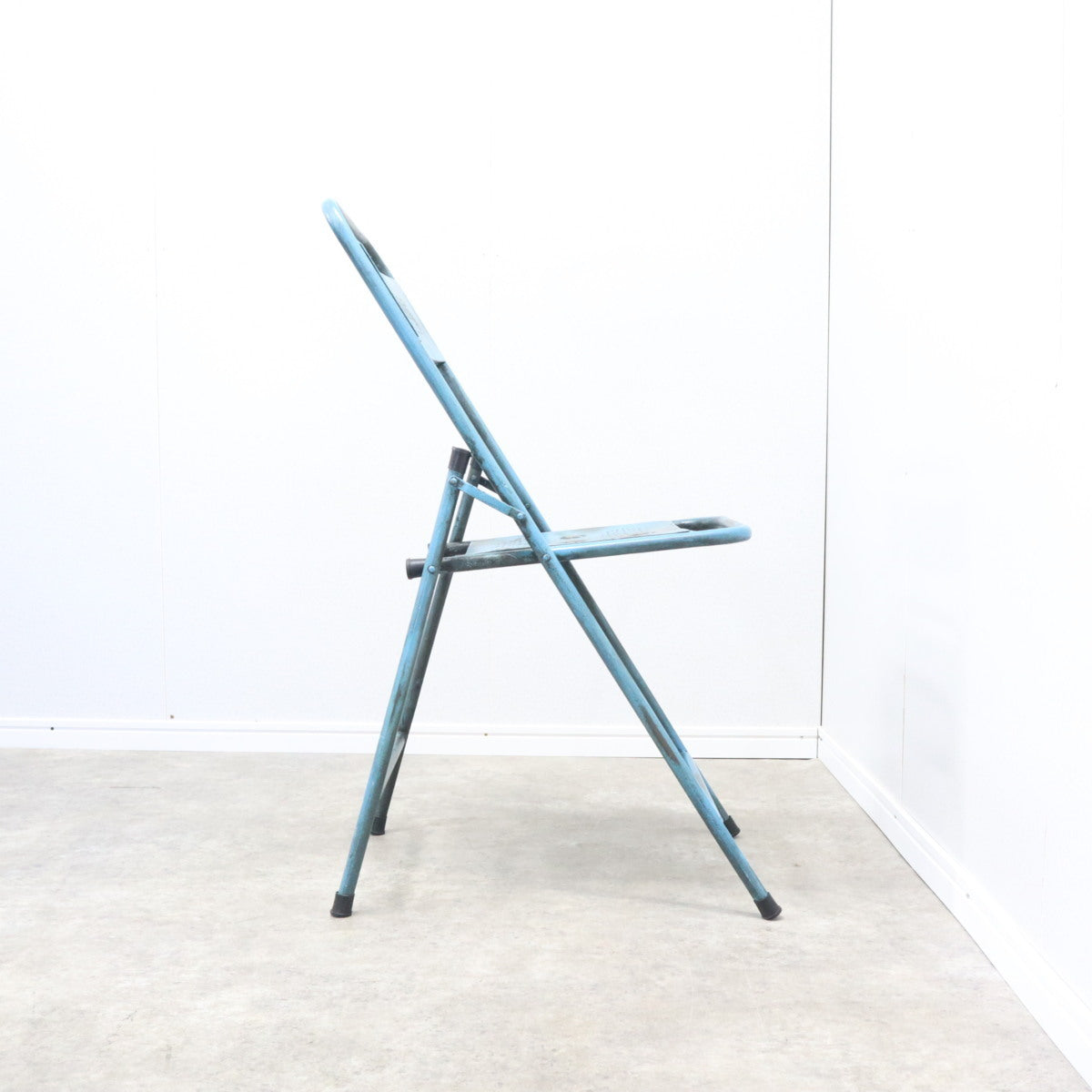 アメリカヴィンテージ パイプ椅子 チェア アイアンチェア ブルー